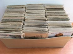 POSTCARDS: BOX WITH MIXED OLDER CARDS, UK VIEWS, COMIC, GREETINGS ETC. (APPROX 1000).
