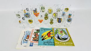 TWO BOXES OF BEER FESTIVAL GLASSES AND PROGRAMMES.