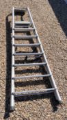 A SET OF TUBESCA PROFESSIONAL EIGHT TREAD FOLDING ALUMINIUM STEPS.