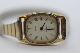 VINTAGE OMEGA DE VILLE QUARTZ LADIES WATCH WITH BOX AND INSTRUCTIONS.