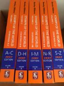 STAMPS: SG STAMPS OF THE WORLD CATALOGUE, 2007 EDITION IN FIVE VOLUMES, CLEAN CONDITION.