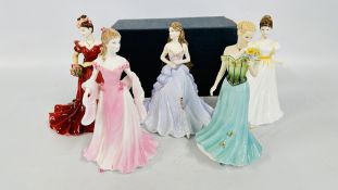 5 X FIGURINES TO INCLUDE ROYAL DOULTON KATHLEEN HN 3609,