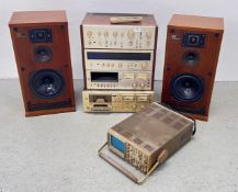 A GROUP OF VINTAGE AUDIO EQUIPMENT TO INCLUDE PIONEER STEREO AMP - SA9100,