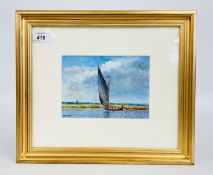 A FRAMED AND MOUNTED OIL ON BOARD TITLED 