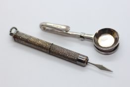 A SILVER PROPELLING TOOTHPICK, BIRMNGHAM 1973, MAKER SJR.