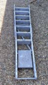 A SET OF RAMSAY GOOD QUALITY EIGHT TREAD ALUMINIUM FOLDING STEPS.