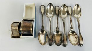A SET OF ANTIQUE SILVER SPOONS LONDON 1879 MAKER HENRY JOHN LIASE AND JAMES WAKELY + TWO SILVER