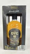 70CL DYC 15 YEAR SINGLE MALT WHISKY IN ORIGINAL PRESENTATION BOX A/F.