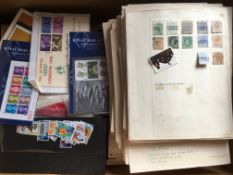STAMPS: BOX WITH OLD TIME EUROPE ON A GOOD QUANTITY OF ALBUM LEAVES,
