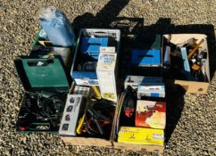 6 X BOXES OF HAND AND POWER TOOLS TO INCLUDE STANLEY CARPENTRY PLANES, POWER DEVIL ROUTER,