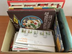 STAMPS: FAMILY GENERAL COLLECTIONS IN ABOUT 8 ALBUMS AND LOOSE.