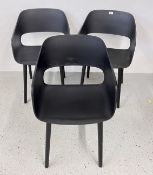 A SET OF 3 PEDRALI BABILA ITALIAN DESIGNER CHAIRS (BLACK).
