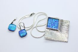 A NECKLACE AND EARRINGS BY GERMAN DESIGNER 