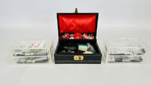 JEWELLERY BOX AND CONTENTS TO INCLUDE FASHION AND COSTUME JEWELLERY,