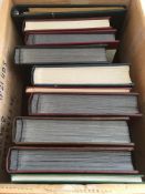 STAMPS: BOX WITH ASIA, AMERICA AND OTHERS IN SEVEN GOOD QUALITY LARGE AND THREE OTHER STOCKBOOKS,