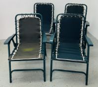 A SET OF 4 FOLDING GARDEN CHAIRS.