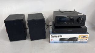 ACOUSTIC SOLUTIONS HI-FI, PANASONIC FREEVIEW RECORDER X 2 - SOLD AS SEEN.