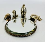 A GROUP OF 4 MODERNIST DANSK DESIGN SILVER PLATED COLLECTOR'S FIGURES TO INCLUDE A POLAR BEAR,