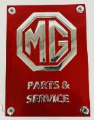 (R) RED MG PARTS & SERVICE SIGN.
