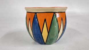 A CLARICE CLIFF BIZARRE POT.