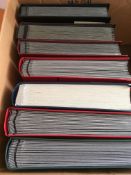 STAMPS: BOX WITH MAINLY EUROPE IN SEVEN GOOD QUALITY LARGE STOCKBOOKS, ITALY, DENMARK, POLAND,