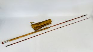 B JAMES & SON RICHARD WALKER MK IV SPLIT CANE ROD, 2 PIECE, 10'3