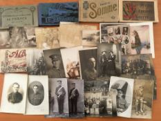 POSTCARDS: A COLLECTION OF WW1 INTEREST WITH SILKS (16), RAMC EMBLEM, RP'S WITH RAMC INTEREST ETC.