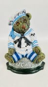 (R) SAILOR BEAR DOORSTOP.