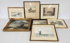 A GROUP OF FRAMED ETCHINGS, PRINTS AND ORIGINAL WORKS BEARING SIGNATURE ARTHUR BAGUT & AEB ETC.