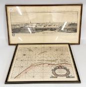 FRAMED ETCHING THE SOUTH-WEST PROSPECT OF YARMOUTH IN THE COUNTY OF NORFOLK,