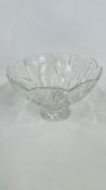 A MARQUIS WATERFORD CRYSTAL FAN CUT BOWL, DIAMETER 25CM.