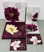 TWO THREE PIECE FLORAL OIL ON CANVAS STUDIES BY SANDY STEARN.