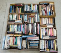 12 BOXES OF BOOKS TO INCLUDE FICTION AND NON FICTION, PENGUIN, COOKING, RELIGIOUS,