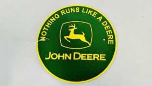 (R) GREEN & YELLOW JOHN DEERE SIGN.