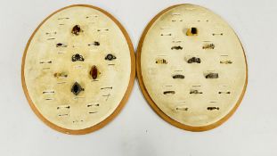TWO OVAL RING DISPLAYS CONTAINING APPROX 17 DRESS RINGS TO INCLUDE STONE SET, MACASITE,