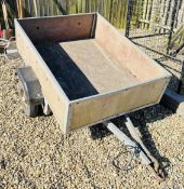 METAL FRAMED 4.5 X 3.5FT BOX TRAILER.