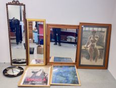 PASTEL NUDE FEMALE STUDY ATTRIBUTED TO PETER ENFIELD, 80CM X 50CM,