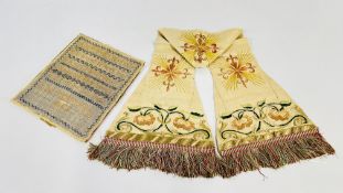 AN 1869 SAMPLER BY C.B. TOMSON & ECCLESIASTICAL TEXTILE.