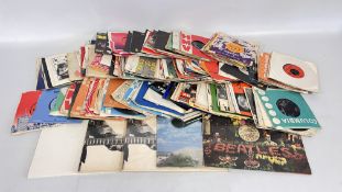 ASSORTED RECORDS TO INCLUDE THE BEATLES, ERIC CLAPTON, ETC. 45'S.