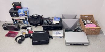 A GROUP OF MODEL AND VINTAGE AUDIO AND VISUAL EQUIPMENT TO INCLUDE PYE CASSETTE RECORDER,