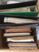 STAMPS: BOX WITH VARIOUS IN EIGHT VOLUMES, MILITARY UNIFORM THEMATICS, INDIA, MAURITIUS,