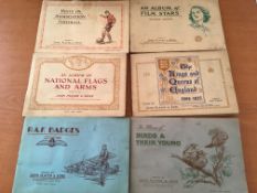 CIG CARDS: PLAYER PENNY ALBUMS WITH MAINLY SETS (9) ALSO BROOKE BOND ALBUMS WITH CARDS (8).