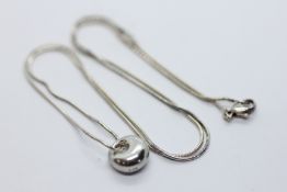 GEORG JENSEN SILVER NECKLACE AND PENDANT.