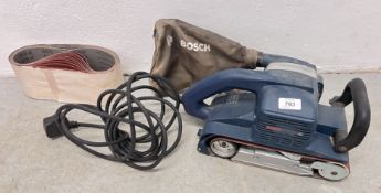 BOSCH GBS 100A PROFESSIONAL HEAVY DUTY BELT SANDER COMPLETE WITH DUST BAG AND SANDING BELTS - SOLD