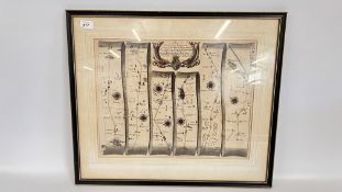 A VINTAGE FRAMED AND MOUNTED MAP 