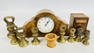 AN EDWARDIAN INLAID MANTEL CLOCK MARKED 