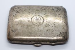 AN ANTIQUE SILVER CIGARETTE CASE, BIRMINGHAM 1917, MAKER J.G LTD, 9 X 6.5CM.