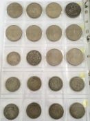 COINS: ALBUM WITH A COLLECTION UK NEATLY PRESENTED AND LISTED, CROWNS 1890, 1935, 1937,