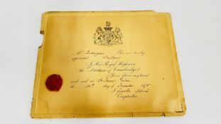 A WARRANT WITH A ROYAL WAX SEAL DATED 1875.