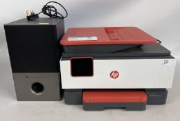 HP OFFICE JET PRO 9016 PRINTER / SCANNER / COPIER & ALTEC LANSING SPEAKER SYSTEM - SOLD AS SEEN.